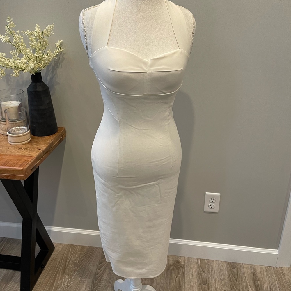 White Midi Halter Dress